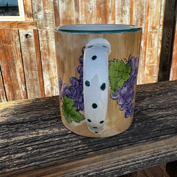 Bois‎ D'Arc Tutti Fruitti ESSEX COLLECTION Grapes Coffee Mug Cup Glass - Picture 2 of 11